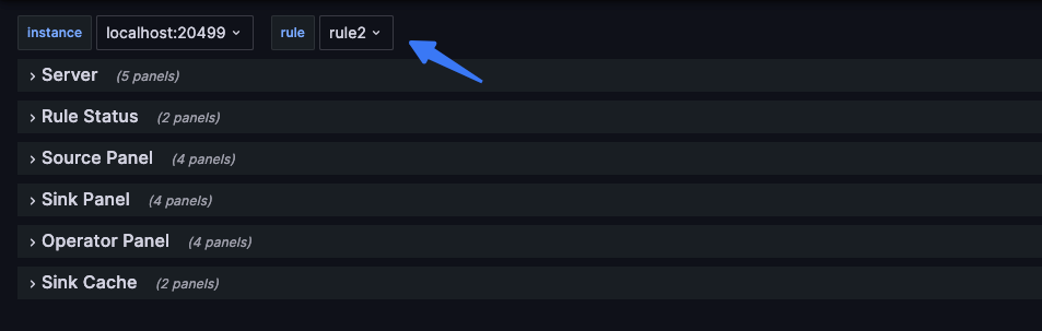 Select Rule in Grafana