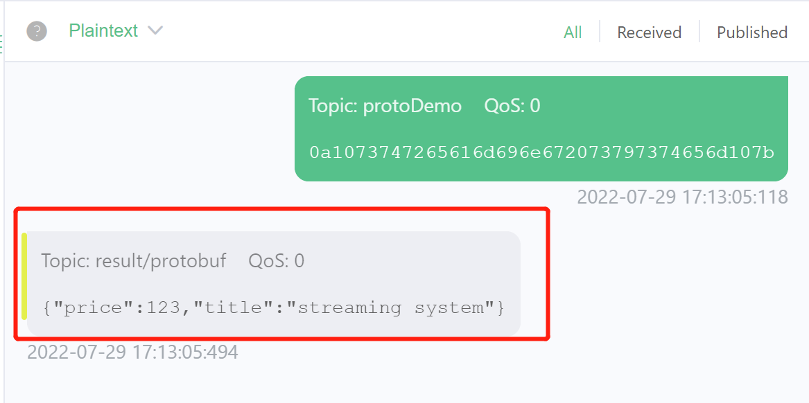 Receive decoded JSON payload