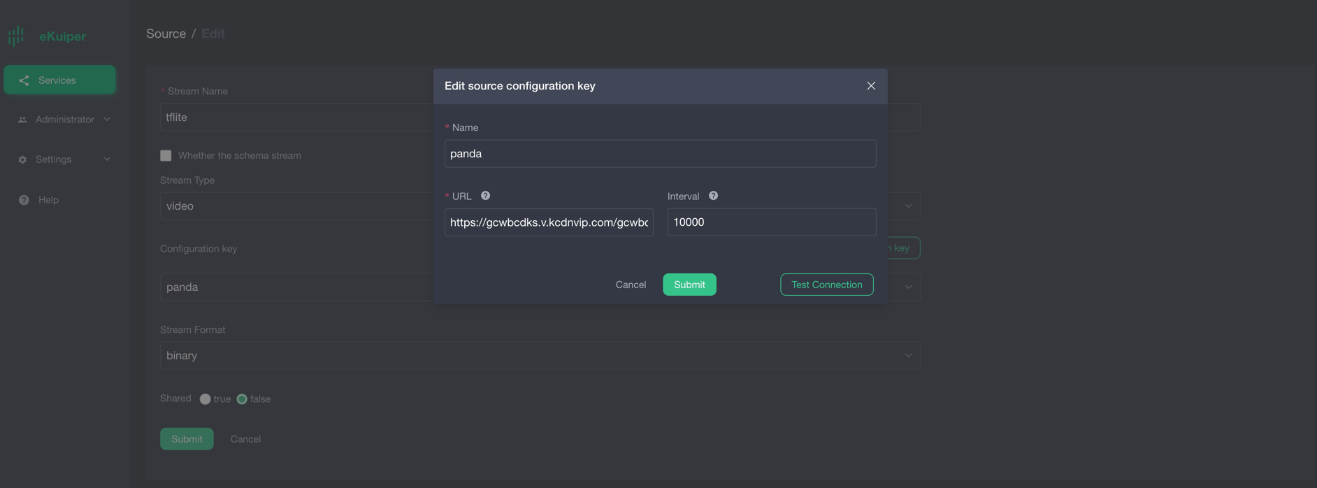 Configure video source parameters
